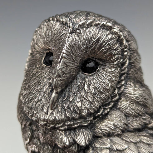 UK Country Artists Owl Sterling Silver Sculpture Figurine